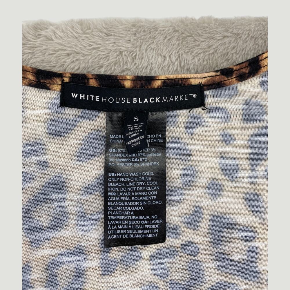White House Black Market Leopard Print Wide Leg Jumpsuit Tie Front Small - Picture 3 of 5